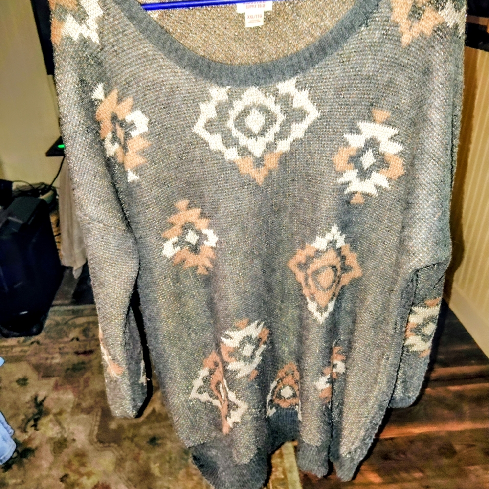Mossimo Supply Co. XXL Womens Crewneck Knit Sweater in Brown and Gray - Picture 5 of 11